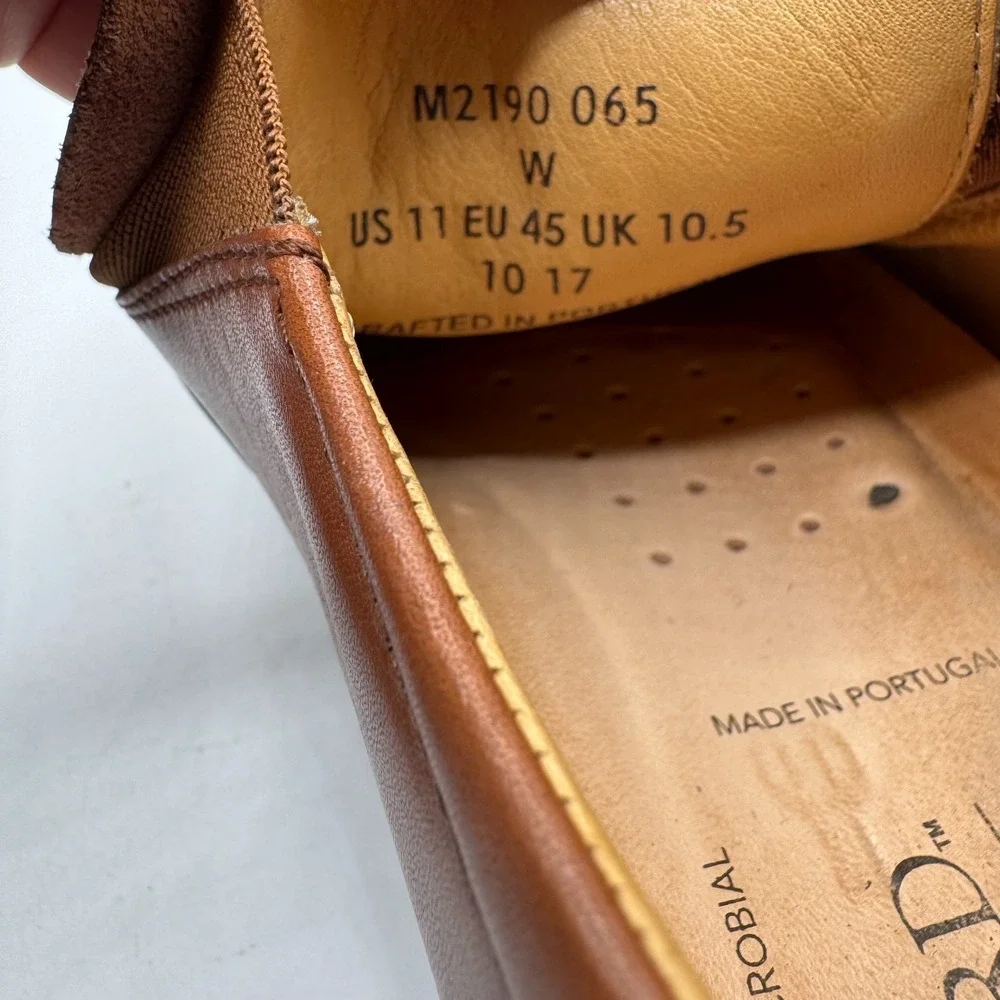 Samuel Hubbard Shoes Men US 11 EU 45 Brown Leather Slip On Loafers Wide